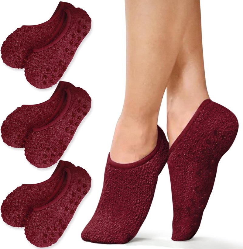 AmazingStone 3Pairs Cozy Winter Fuzzy Socks for Women With Grip Anti-Slip Fluffy Plush House Warm Ankle Socks - Image 1